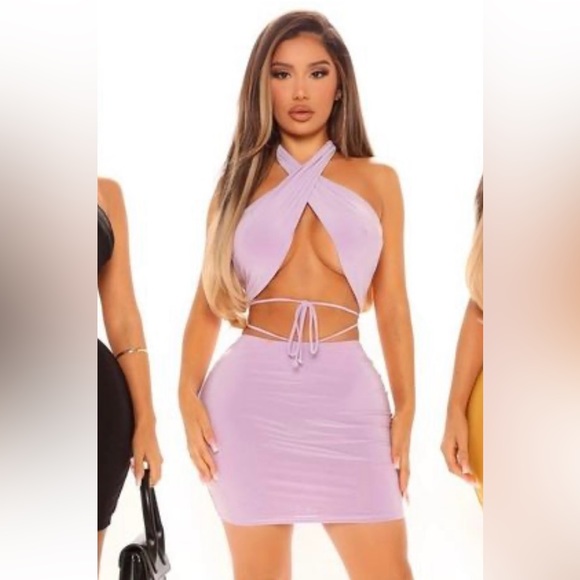 Fashion Nova Mini Skirt Set Sz M - Picture 1 of 3